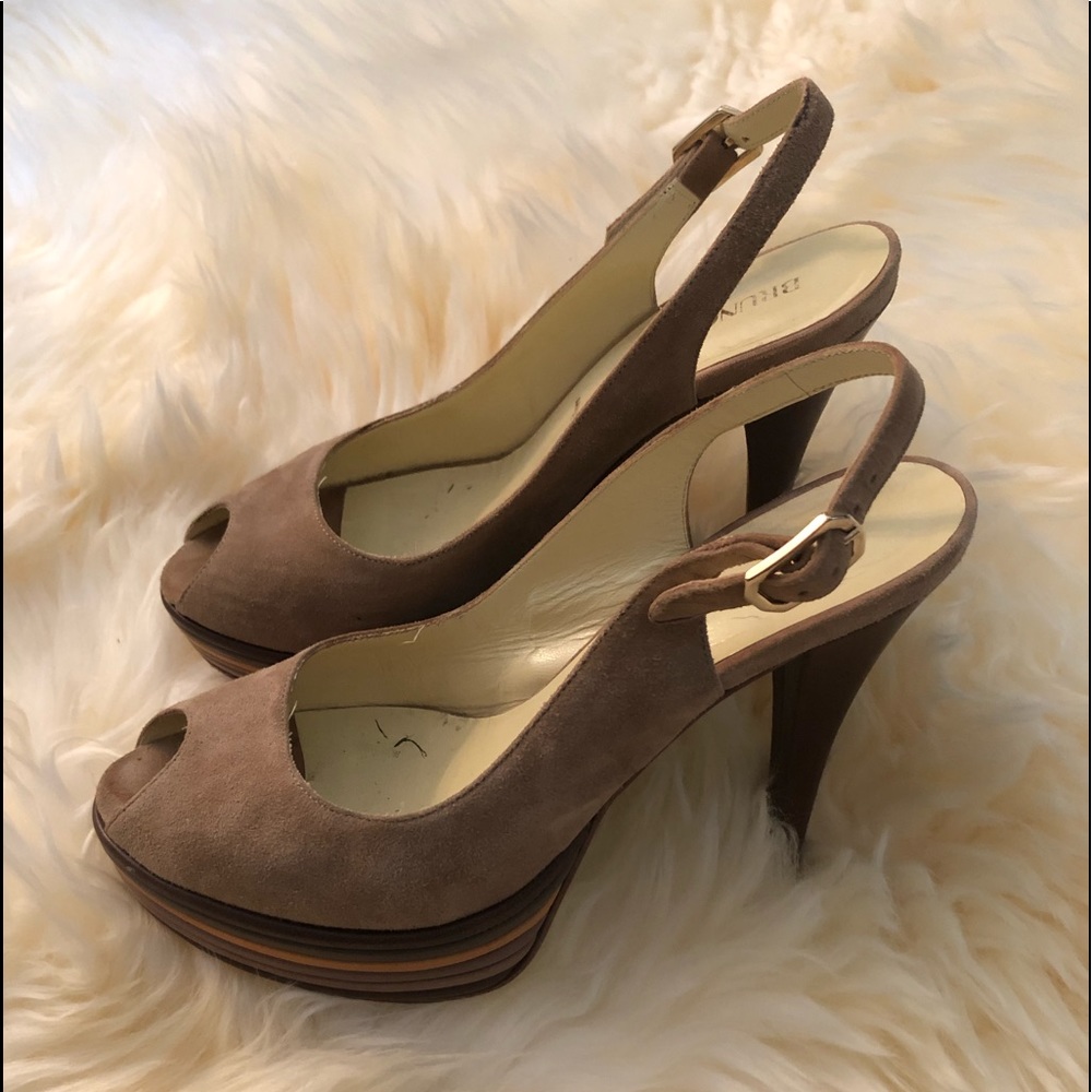 Brunomagli Peep-toe suede pumps